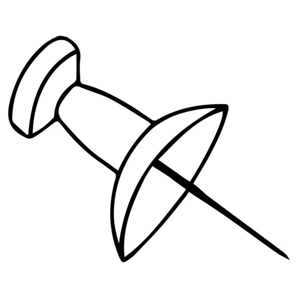Векторное Изображение Канцелярской Кнопки Значок Булавка Прикрепления Бумаги Других Канцелярских — стоковый вектор
