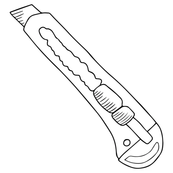 Couteau Papeterie Image Vectorielle Papeterie Pour Découpe Papier Doodle — Image vectorielle