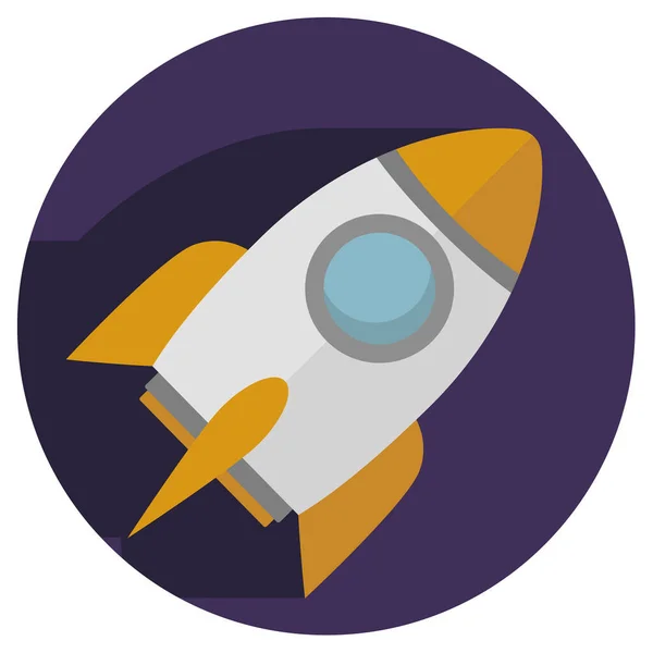 Launching Spaceship Space Exploration Flat Design Vector Illustration Technology Development — Stock Vector