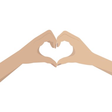 Eller bir kalple bağlanmış. Sevgililer Günü için vektör illüstrasyonu.