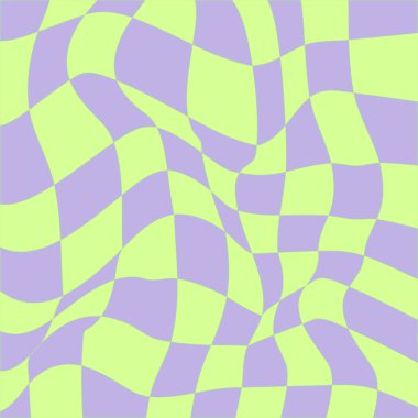Retro background of wavy abstract cage. Fashionable repeating pattern of the 90s. clipart