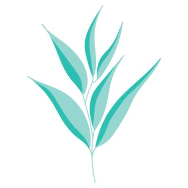 Soyut parlak yapraklar. Düz Çizim.