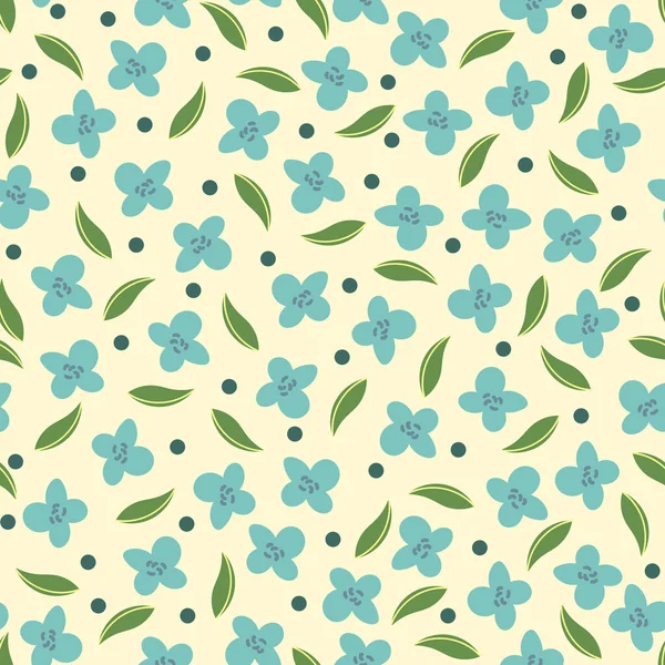 Nahtloses Muster Von Blumen Und Blättern Pastellfarben Vektordesign — Stockvektor