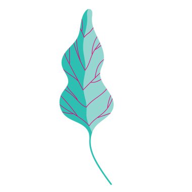 Soyut parlak yapraklar. Düz Çizim.