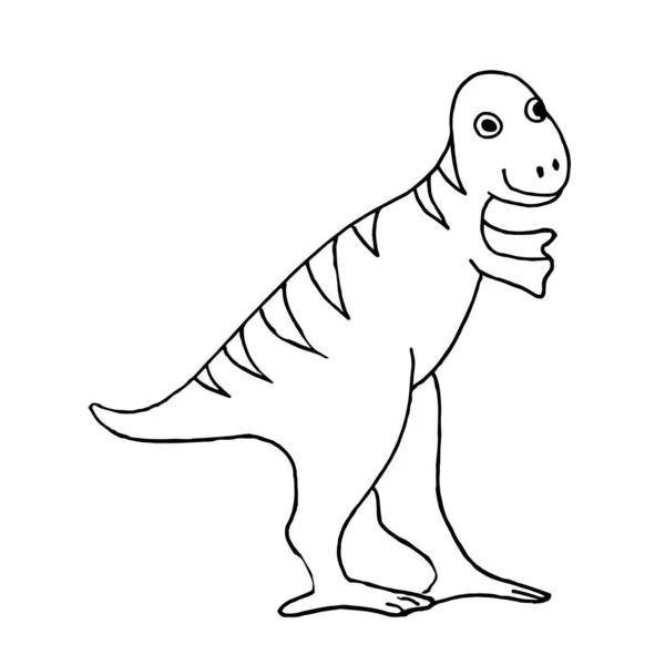 Doodle Dinosaurio Sobre Fondo Blanco Vector Dinosaurio Puede Utilizar Para — Vector de stock