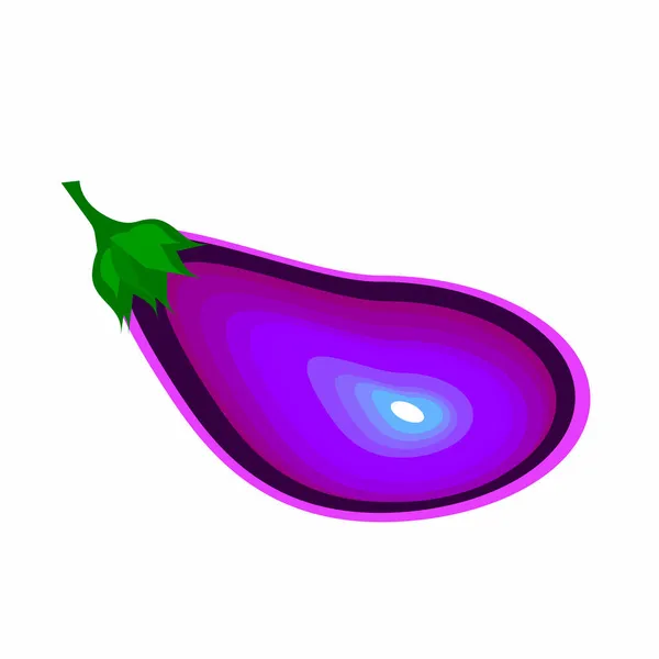 在白色背景上隔离的明亮的紫色茄子 蔬菜的矢量图解可用于纺织品 — 图库矢量图片
