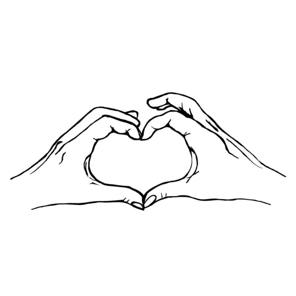 Combinación Dedos Forma Corazón Aislado Sobre Fondo Blanco Ilustración Vectorial Ilustración De Stock