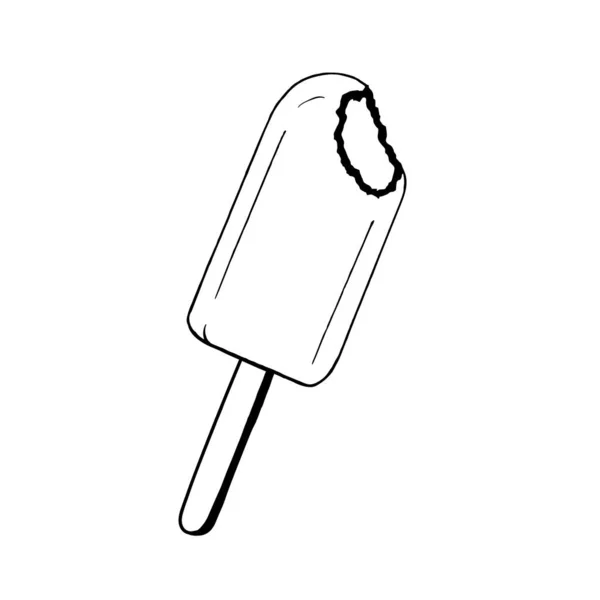Popsicle Ijs Een Witte Achtergrond Vector Dessert Kan Worden Gebruikt — Stockvector