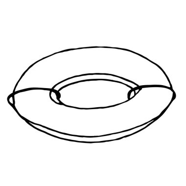 Beyaz bir arkaplanda karalama cankurtaranı. Vektör çemberi yaz tasarımlarında ve tekstil ürünlerinde kullanılabilir..