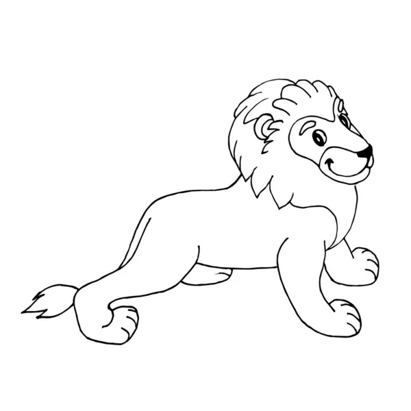 Doodle Lion Sur Fond Blanc Lion Vecteur Peut Être Utilisé — Image vectorielle