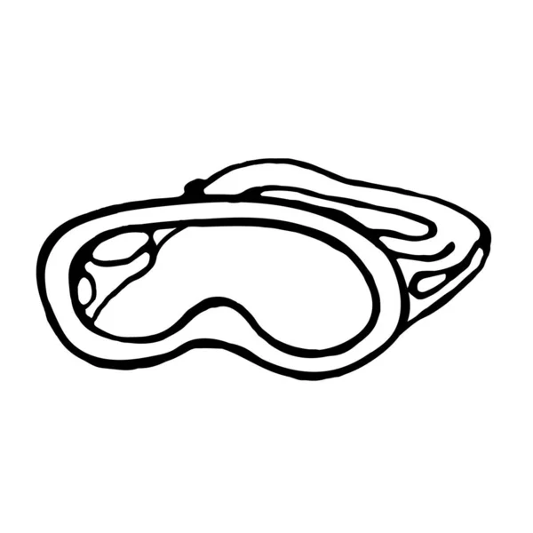 白い背景に落書き水泳マスク ベクトルマスクは 夏のデザイン 繊維のために使用することができます — ストックベクタ