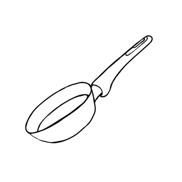 Sartén Fideos Con Mango Sobre Fondo Blanco Sartén Vectorial Puede — Vector de stock