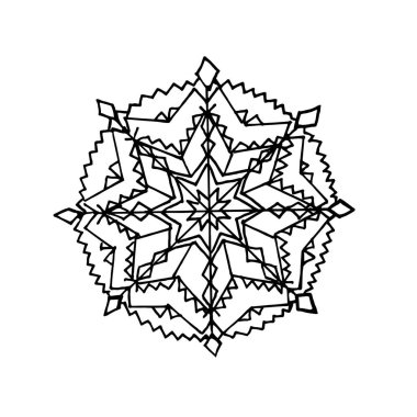 Beyaz bir arka planda kartanesi. Vector kar tanesi tatilde, Noel tasarımlarında, tekstil ürünlerinde, paketlemede, kartpostallarda kullanılabilir..