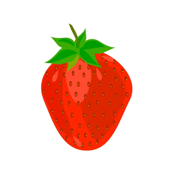 Ζουμερές Κόκκινες Φράουλες Που Απομονώνονται Λευκό Φόντο Vector Berry Μπορεί — Διανυσματικό Αρχείο