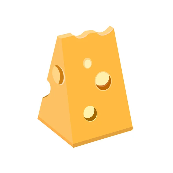 Sýr Otvory Izolovaný Bílém Pozadí Vektorová Ilustrace — Stockový vektor