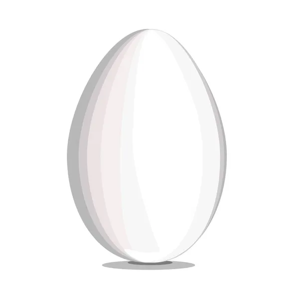 卵は全体的に白で 白い背景に隔離されています — ストックベクタ