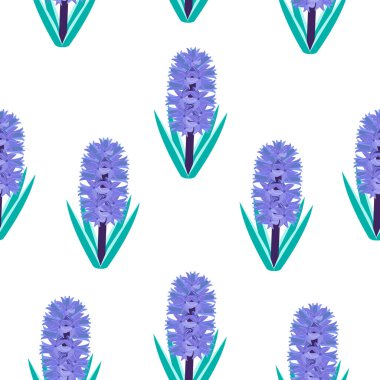 Kusursuz, çiçek desenli sümbül çiçekleri. Vektör deseni..