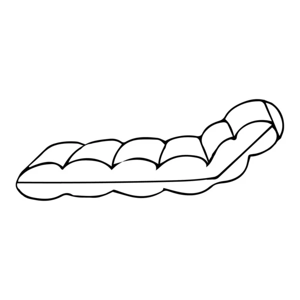 Надувний Матрац Плавання Ізольований Білому Тлі Векторні Ілюстрації Каракулі — стоковий вектор