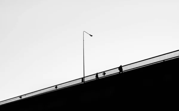 Photographie Noir Blanc Avec Nuages — Photo