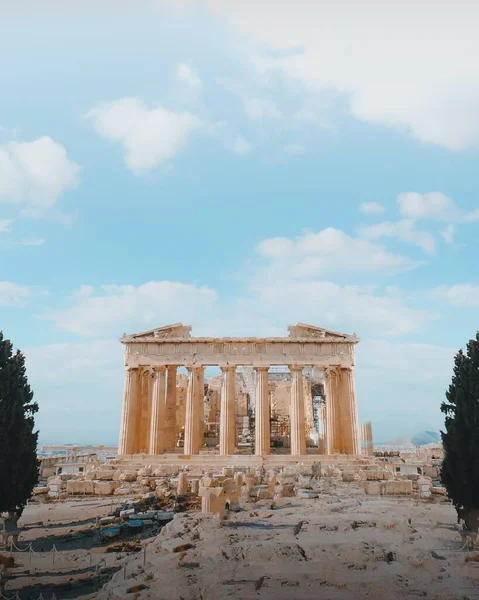 Prachtige Griekse Fotoshoot Met Prachtige Natuur Kleurrijke Kunst — Stockfoto