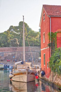 Yachts and fishing boats on the pier in Fosa bay in Zadar town of Croatia