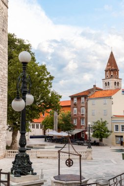 Churches, houses and streets in old city of Zadar in Croatia