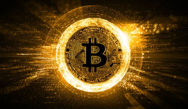  Kripto Teknolojisi - Bitcoin - Soyut Arkaplan