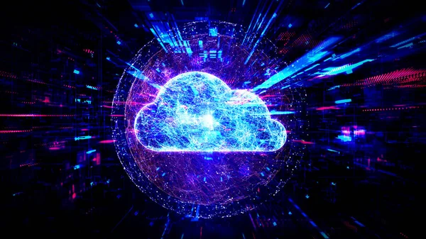Cloud Computing Tecnologia Nuvem Digital Plano Fundo Abstrato — Fotografia de Stock