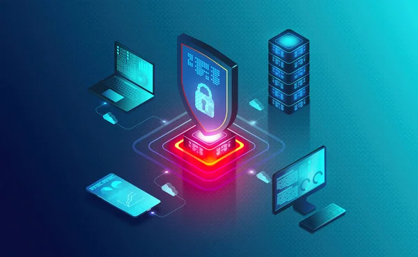 Endpoint Security Endpoint Protection Concept Mehrere Geräte Einem Netzwerk Gesichert — Stockfoto