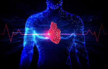 Future Technologies in Cardiology and Healthcare -  Emerging Technologies to Treat Heart Diseases - Electrophysiology - Innovation in the Medical Fields - Conceptual Illustration clipart