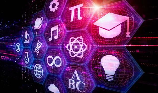 Oktatási Technológia Edtech Edutech Learning Innovatív Digitális Megoldások Tanuláshoz Tanításhoz — Stock Fotó