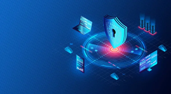 Soluzioni Cybersecurity Basate Cloud Reti Aziendali Istituzionali Sicure Protezione Degli — Foto Stock