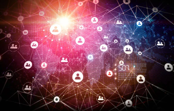 Decentralized Autonomous Organization - DAO - New Digital Networks Based on Blockchain Technologies - Conceptual Illustration