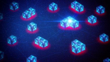 Yerel Sosyal Ağ - DSN - Web3 tarafından oluşturulan Yeni Ağ Paradigması ve Blockchain Teknolojisinin kullanımı - Soyut İllüstrasyon