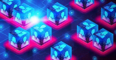 Distributed Autonomous Organization Concept - DAO - Member-owned Community Without Centralized Leadership - A Decentralized Organization Based on Blockchain Technology - 3D Illustration