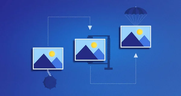 Optimización Imagen Compresión Imagen Entrega Imágenes Alta Calidad Manteniendo Menor — Foto de Stock