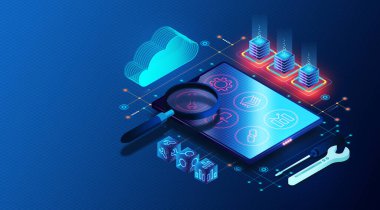 Testing as a Service and Functional Testing Concept - TaaS - Outsourced Testing Services and Applications in Connection Key Business Activities - 3D Illustration