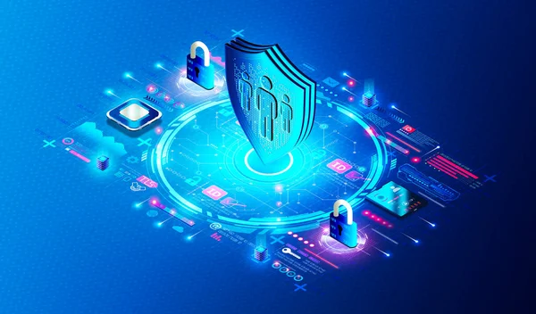 Identity Threat Detection and Response and Cloud Infrastructure Entitlement Management Concept - ITDR and CIEM - New Cloud-based Cybersecurity Solutions - 3D Illustration
