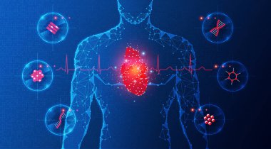 Kalp ve Kardiyovasküler Biyoişaretleyiciler - Kardiyovasküler Biyomarker Keşiflerinde Tıbbi Yenilik ve Gelişmeler - Kavramsal İllüstrasyon