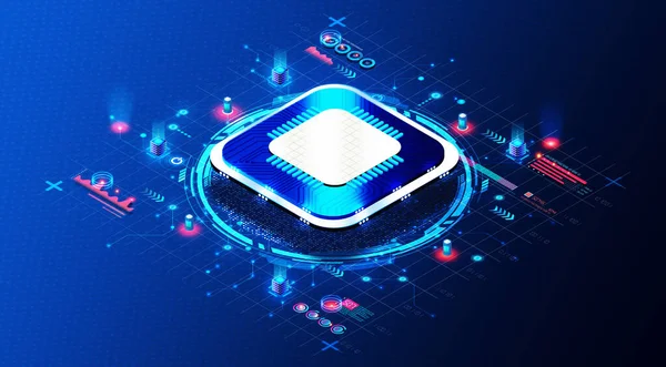 半導体および中央処理ユニット用電子設計自動化 Eda Computer Chip Design Quality Control Concept 3Dイラスト — ストック写真