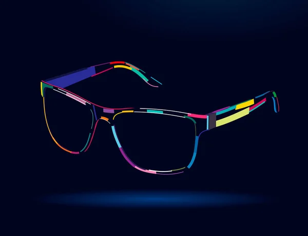 Stylish sunglasses, abstract, colorful drawing, digital graphics — Vetor de Stock