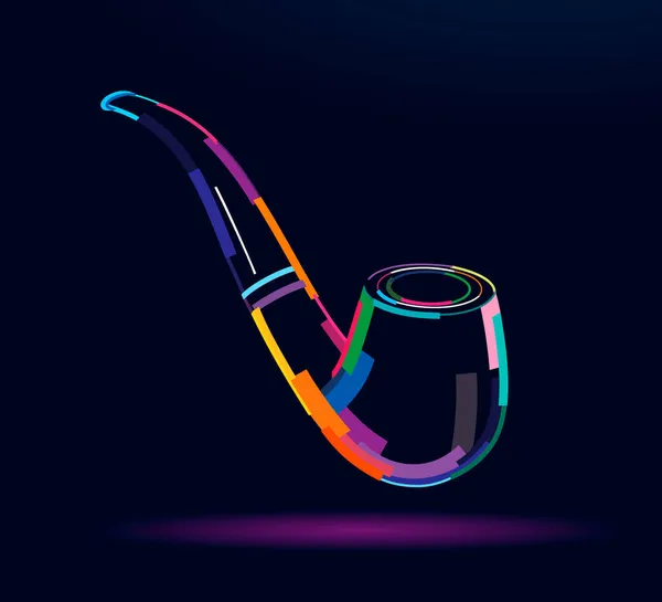 Tabacco smoking pipe, disegno astratto, colorato, grafica digitale — Vettoriale Stock
