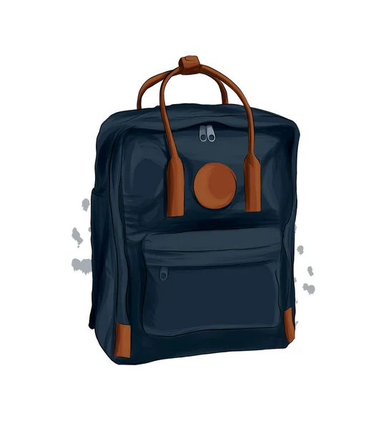 Rucksack aus bunten Farben. Spritzer Aquarell, kolorierte Zeichnung, realistisch — Stockvektor