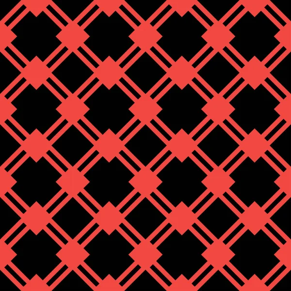 Padrão sem costura de circles.abstract fundo geométrico. padrão vermelho no fundo preto — Vetor de Stock