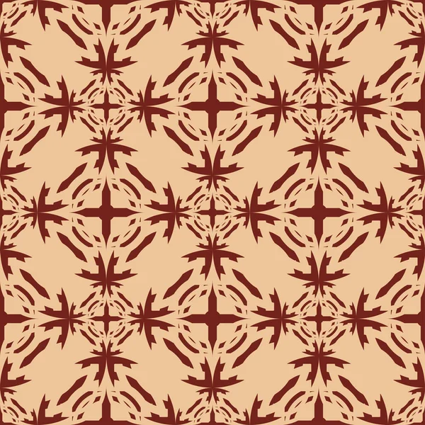 추상적 인 기하학적 배경의 바다없는 패턴. 베이지 색 바탕의 붉은 무늬 — 스톡 벡터