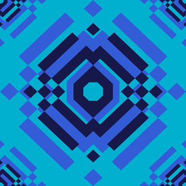 Darbelerin birbirine dokumasıyla kusursuz bir model. Mavi soyut süs arkaplan, halı ve diğer kaplama