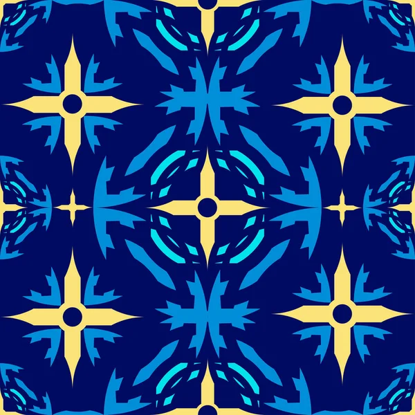 Padrão Sem Costura Vetorial Fundo Ornamental Abstrato Azul Carpete Outras — Vetor de Stock