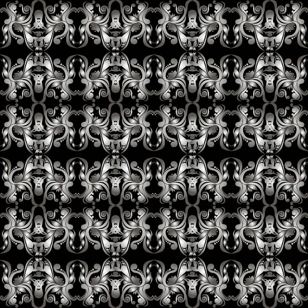 Patrón blanco y negro sin costuras abstracto. Vector fondo monocromo — Vector de stock