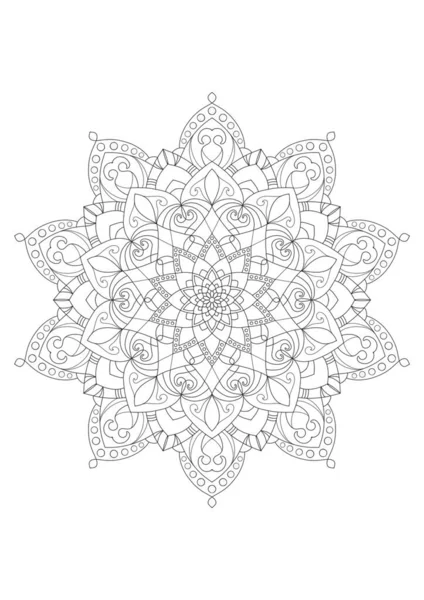 Mandala desenli boyama kitabı duvar kağıdı tasarımı, fayans deseni, tebrik kartı, çıkartma, dantel ve dövme. İç tasarım için dekorasyon. Etnik oryantal çember süsü.