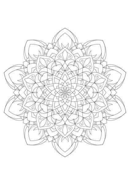 Mandala modèle Coloriage livre Art conception de papier peint, motif de tuiles, carte de vœux, autocollant, dentelle et tatouage. décoration d'intérieur. ornement de cercle oriental ethnique. — Photo